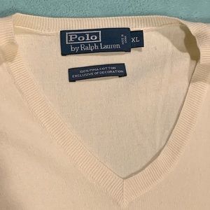 Gently worn cream Ralph Lauren Polo sweater vest.
